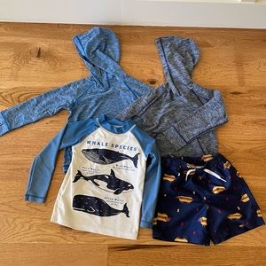 Hanna Andersson Sunblock UV Tee and swim trunk in size 3-4 in great condition